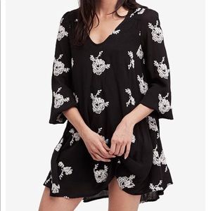 Free People Peasant-Sleeve Embroidered Dress Small